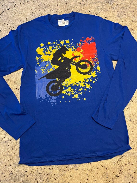 Motocross Graphic T Shirt Long Sleeve Size Small … - image 3