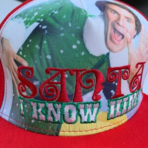 Elf The Movie Santa Hat Cap Snapback I Know Him Will Farrell EUC Excellent Condition