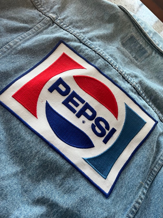 Vintage Pepsi Cola Denim Jacket Size Large Double… - image 10