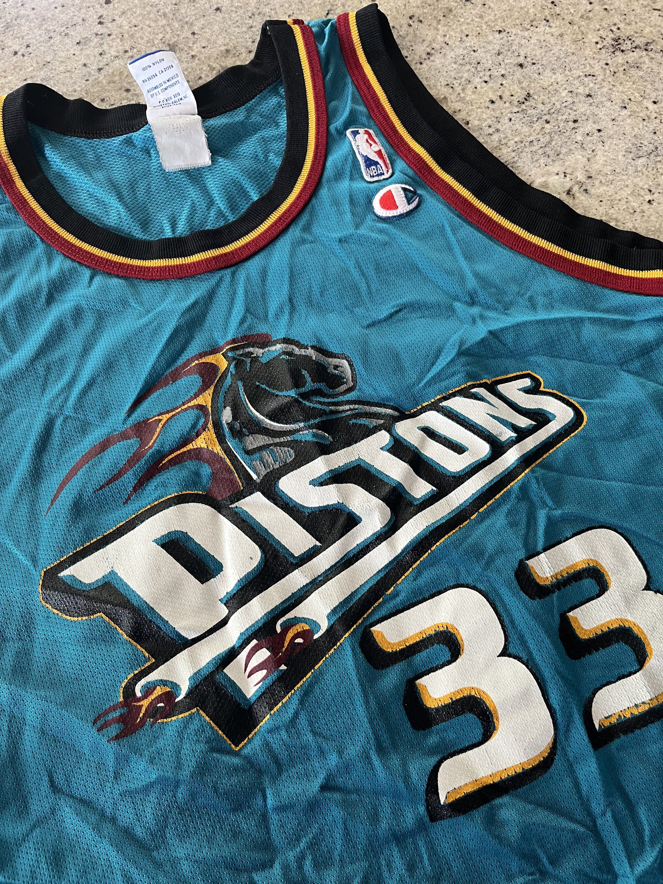 Vintage Detroit Pistons Grant Hill Jersey Mens Medium Blue NBA 90s