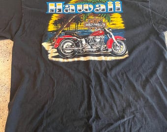 Vintage Harley Davidson Honolulu Hawaii Pacific T Shirt Size XL