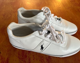 Polo Ralph Lauren Mens Hanford White Leather Boat Deck Shoes Sneakers Size 16D