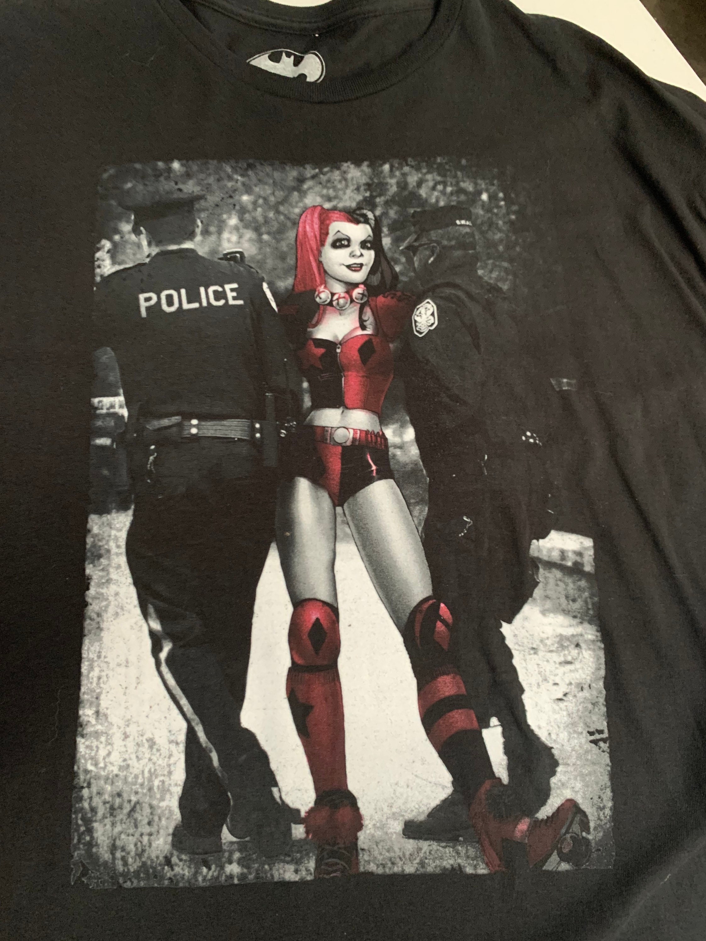 Batman Harley Quinn Police T Shirt Size 2XL Awesome Graphic