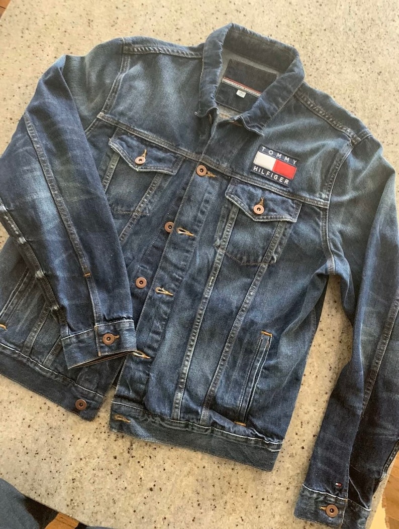 Vintage Tommy Hilfiger Mens Blue Denim Jean Trucker Jacket | Etsy