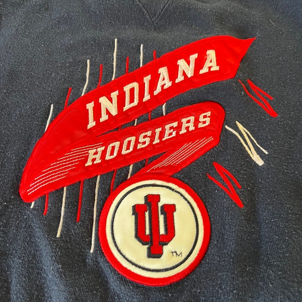 Vintage Indiana Hoosiers Crewneck Sweatshirt   Size XL Quality Embroidered Graphic