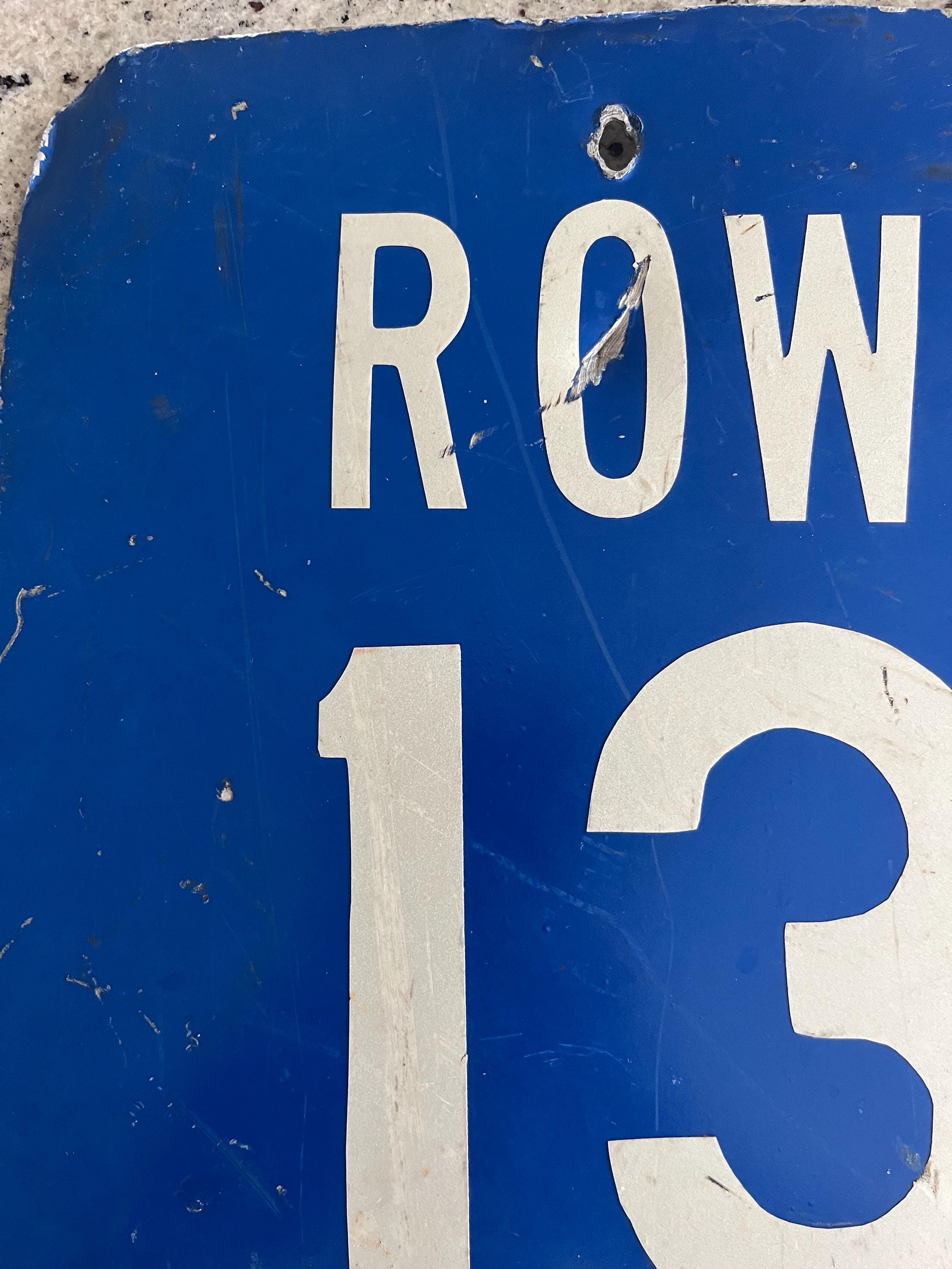 Vintage Row 13 Street Sign Blue & White Quality Heavy Metal 18” X 12 ...