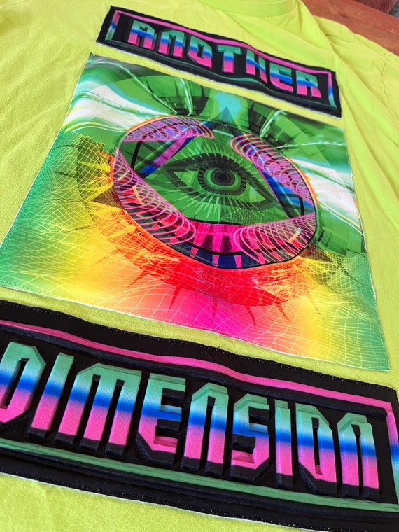 Vintage Another Dimension T Shirt Size Large Awesome 3D Graphics View 2