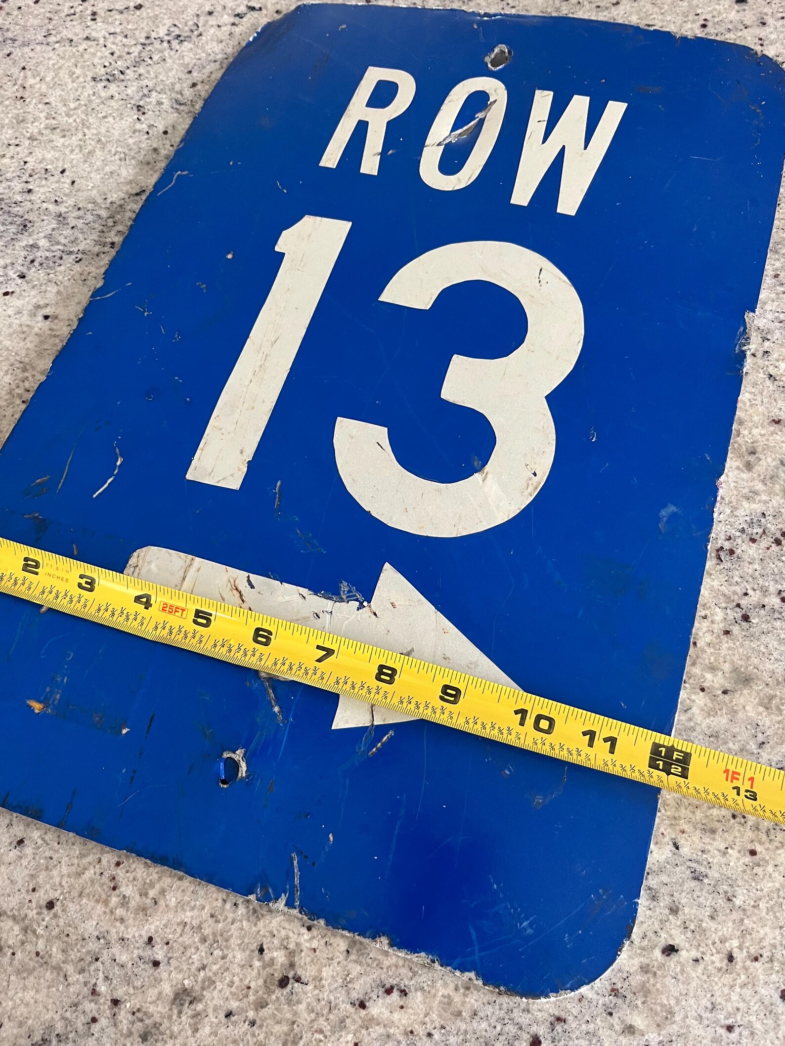 Vintage Row 13 Street Sign Blue & White Quality Heavy Metal 18” X 12 ...