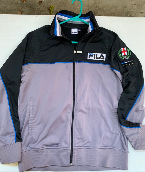 juni Toevallig schouder Vintage FILA Sport Italia Track Soccer Jacket Black Gray Blue - Etsy