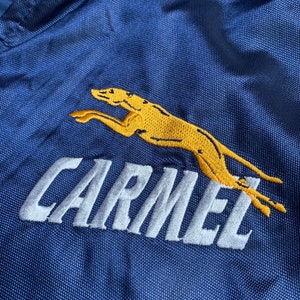 Vintage 90s Carmel High School Greyhounds Full Zip Jacket Size Large Quality Embroidered VTG Logo Athletic Brand