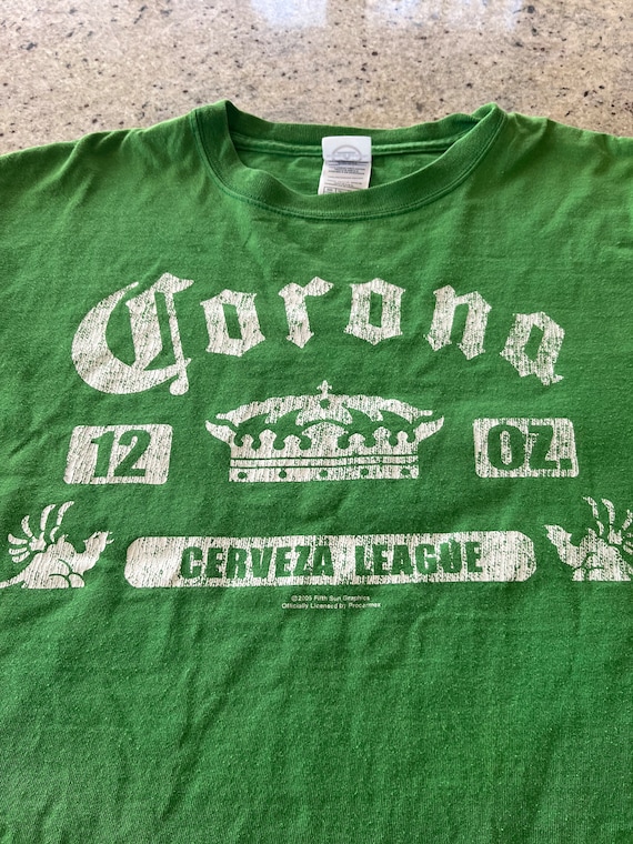 Vintage Corona Beer Cerveza League T Shirt Size M… - image 1