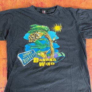 Vintage 1996 Jimmy Buffett Konzert T-Shirt Größe XL Banana Wind Tour Doppelseitige Städte Perfect Fade