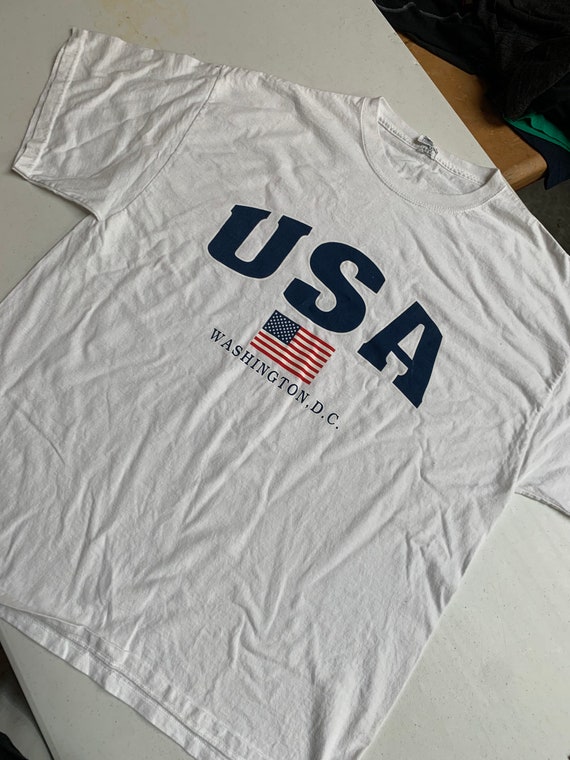 Vintage USA Washington DC American Flag T Shirt S… - image 2