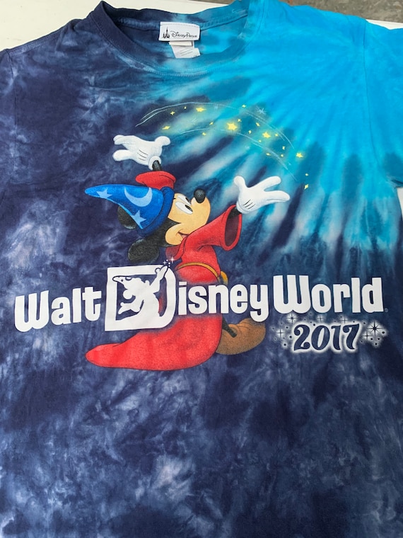 Walt Disney World Mickey Mouse Fantasia Tie Dye T Shirt Size Small