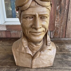 Aviator Pilot Homer Stockert Bust by Artist Lane Laffoon Indiana Hoosier