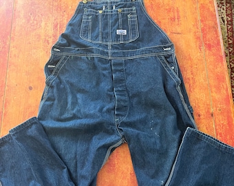 Vtg 50s BIG MAC Penney's Blue Sanforized Denim Suspender Back
