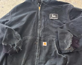 Vintage Carhartt Active Jacket M Black Faded Distressed