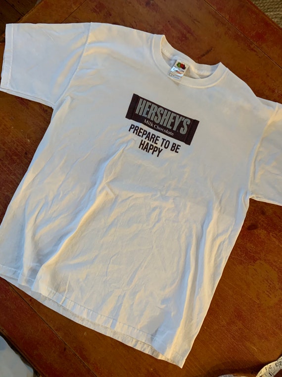 Vintage Hershey’s Milk Chocolate Candy Prepare to be Happy T Shirt Size Large EUC Excellent Condition View 3