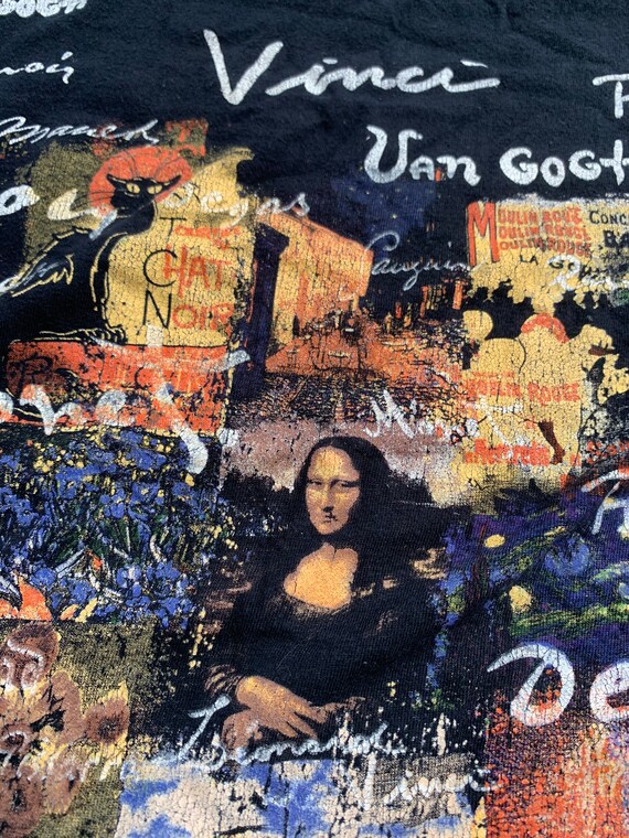 Vintage Mona Lisa Famous Old Artists Painters T Shirt Vinci Van 