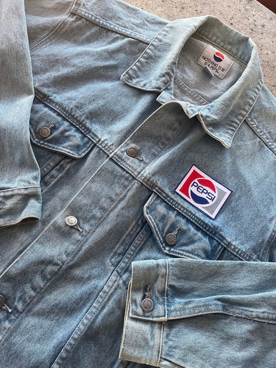 Vintage Pepsi Cola Denim Jacket Size Large Double… - image 2