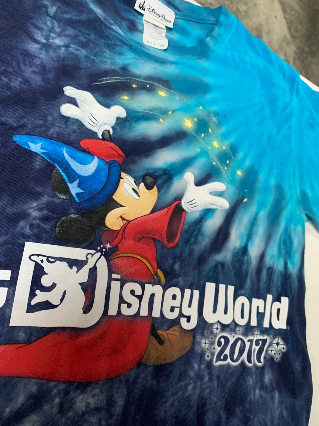 Walt Disney World Mickey Mouse Fantasia Tie Dye T Shirt Size Small