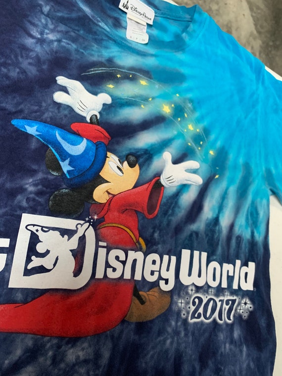 Walt Disney World Mickey Mouse Fantasia Tie Dye T Shirt Size Small