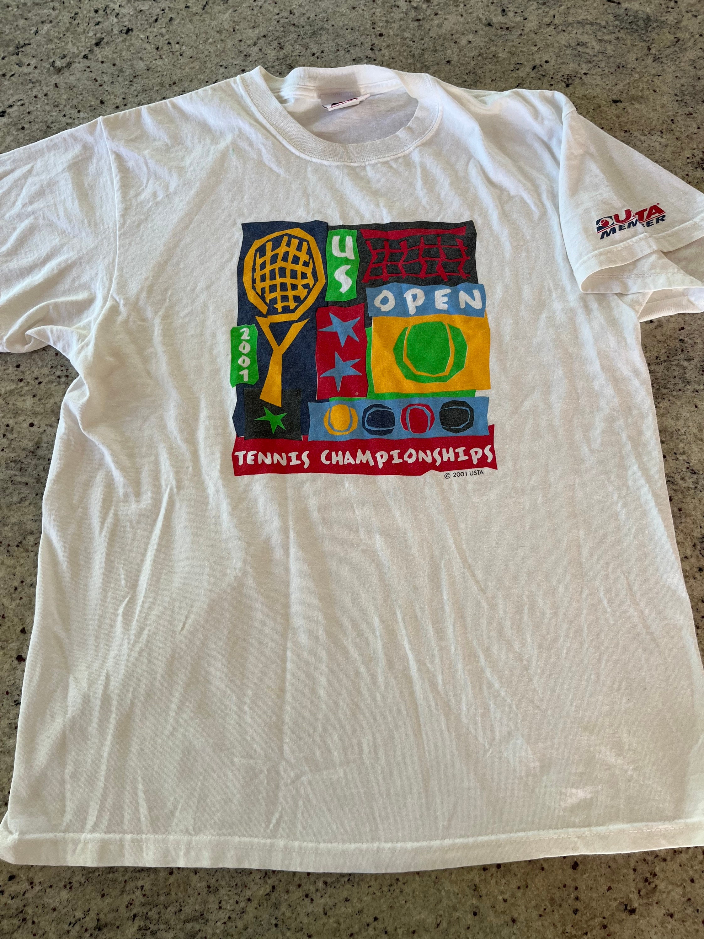 Vintage 2001 US OPEN Tennis Championships T Shirt Size Large