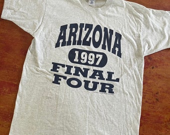 Vintage 1997 Arizona Wildcats NCAA Final Four Basketball T Shirt Taglia XL