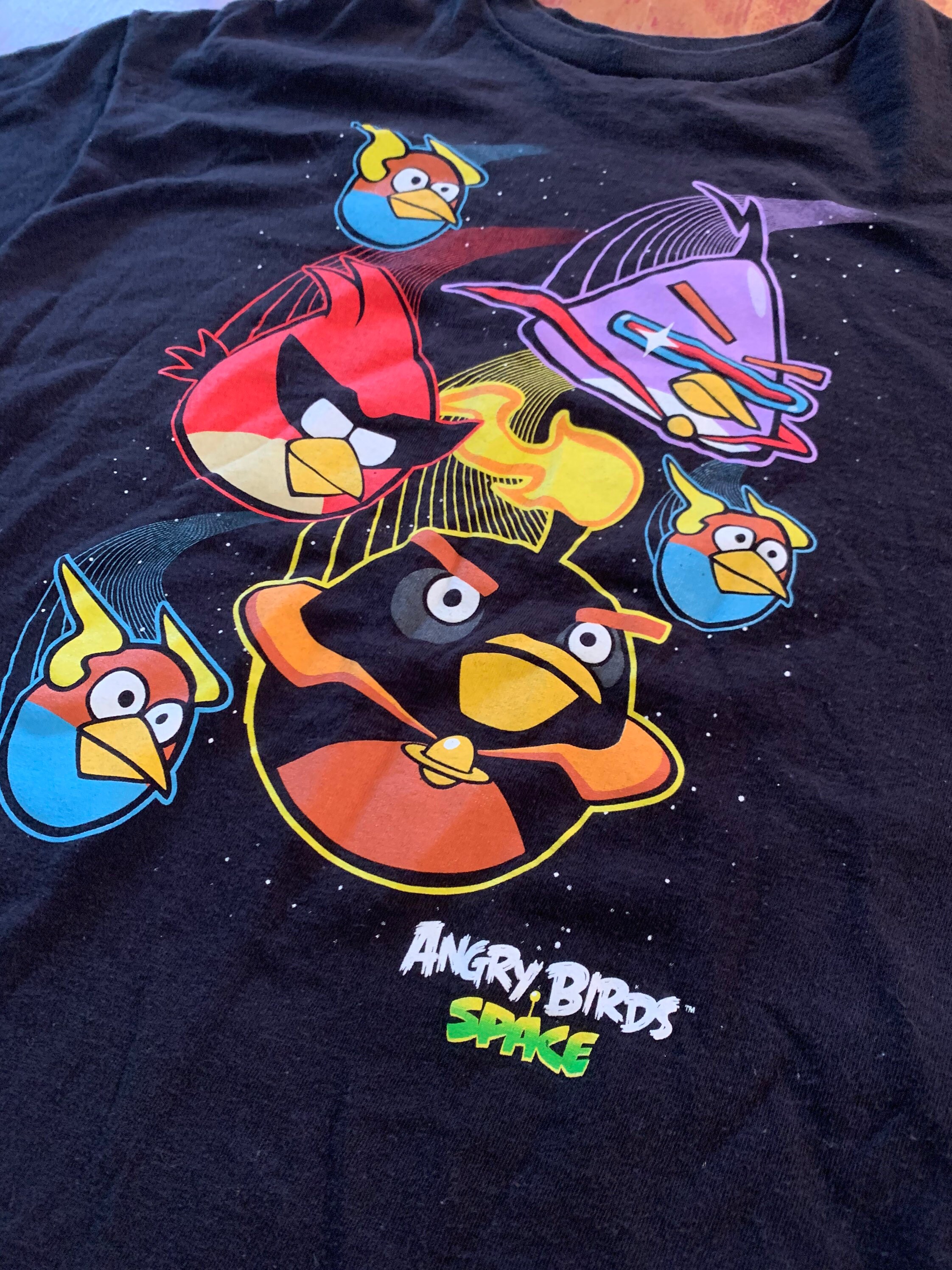Angry Birds Space T Shirt Fits Size Large Awesome Graphic Etsy