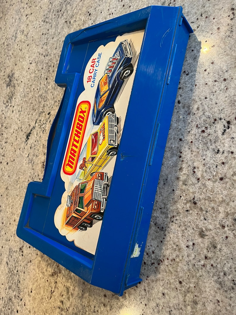 Vintage 70s Matchbox Car Carry Case 18 Cars Lesney 1976 Blue Etsy