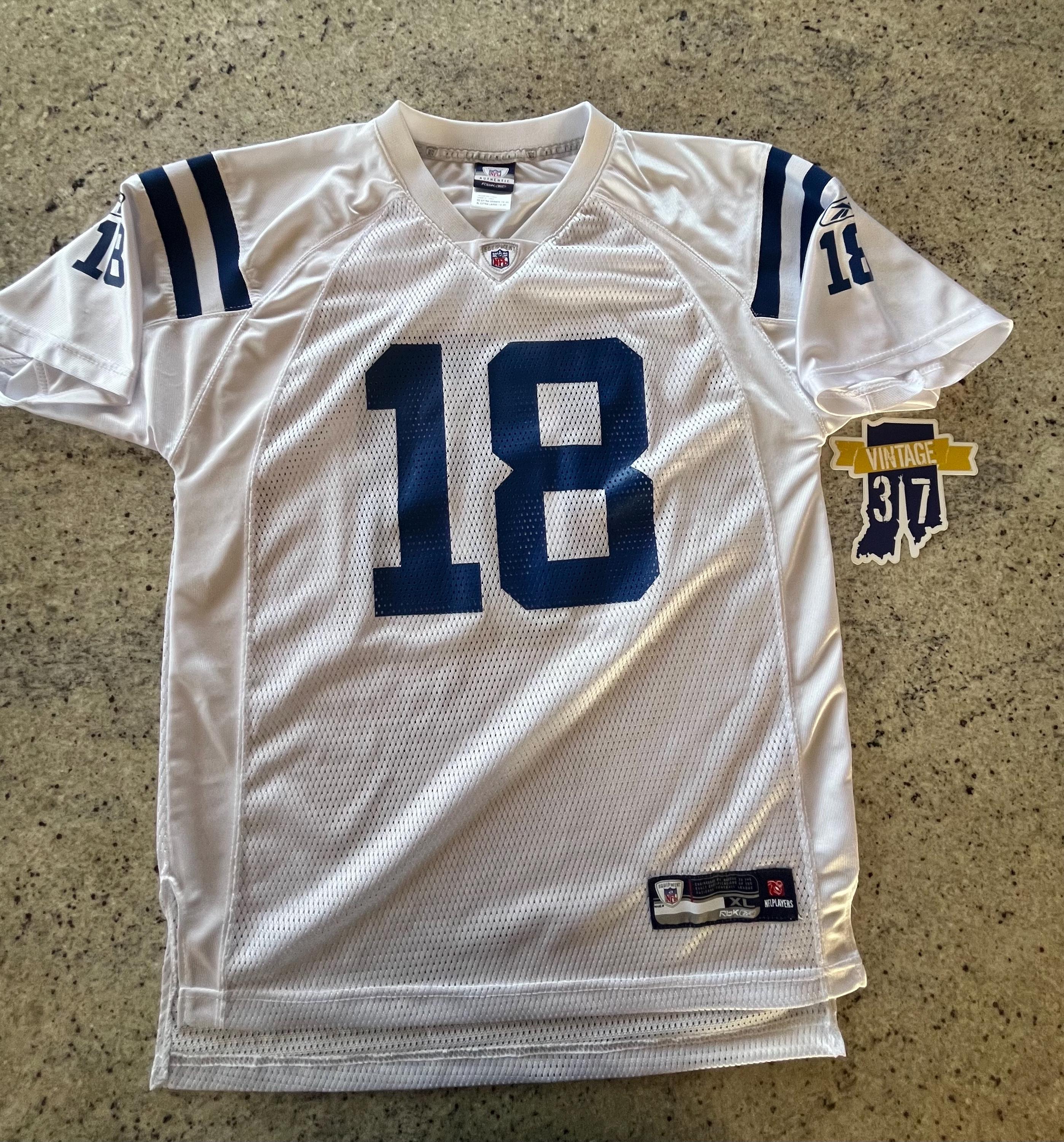 NFL リーボック Indianapolis Colts 18 ユニフォーム L Vintage Peyton Manning Indianapolis Colts Jersey Size Youth XL