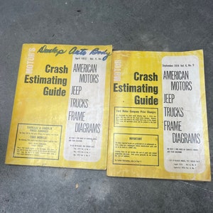 Vintage 1972 & 1974 American Motors Jeep Crash Estimating Guides