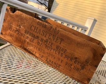 Vintage Bordeaux France Crate New York White Wine 20” x 12” x 7” Awesome Patina