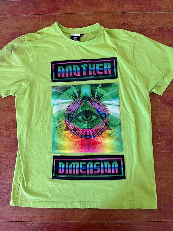Vintage Another Dimension T Shirt Size Large Awesome 3D Graphics