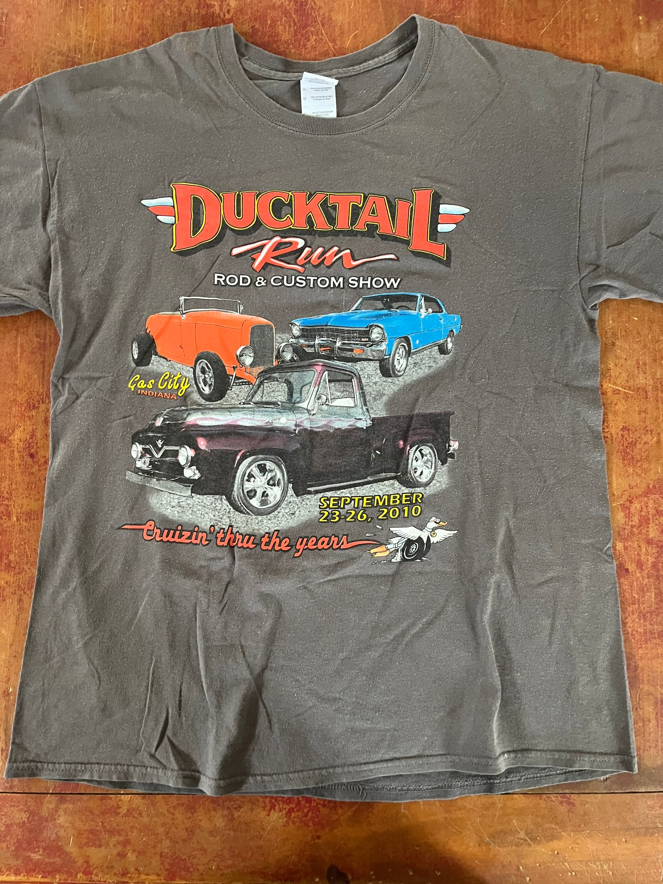 Ducktail Run Gas City Indiana 2010 Car Hot Rod Show T Shirt