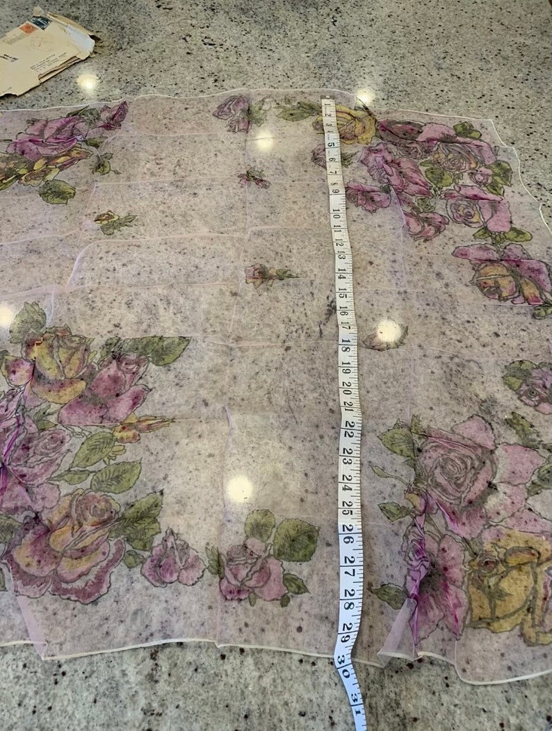 Vintage 60s ARTURO GALLI 100% Silk Scarf Como Italy Floral Pink Lavender Pretty EUC Excellent Italian Glamorous image 5