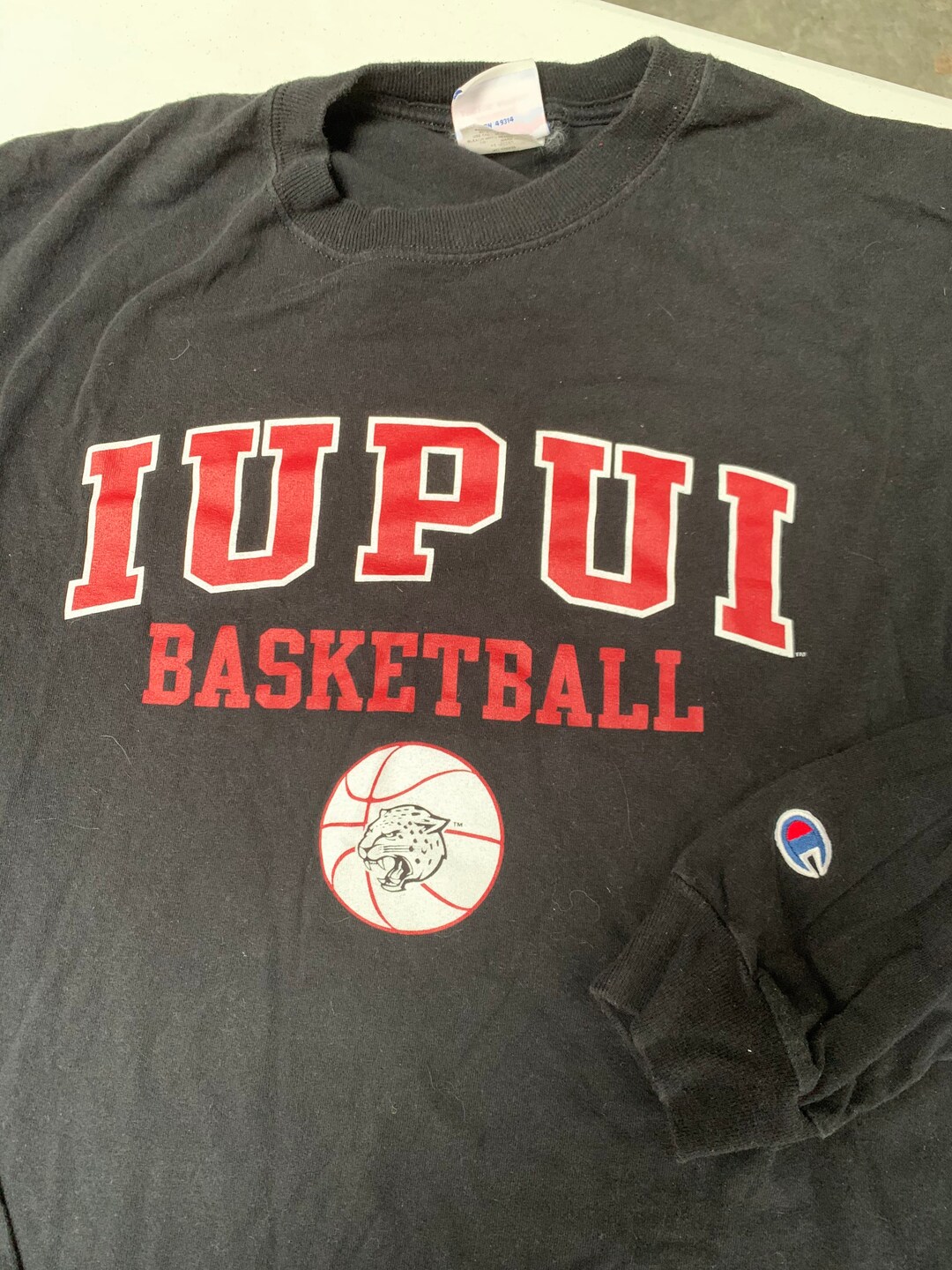 Vintage Champion Brand IUPUI Jaguars Basketball T Shirt Manches