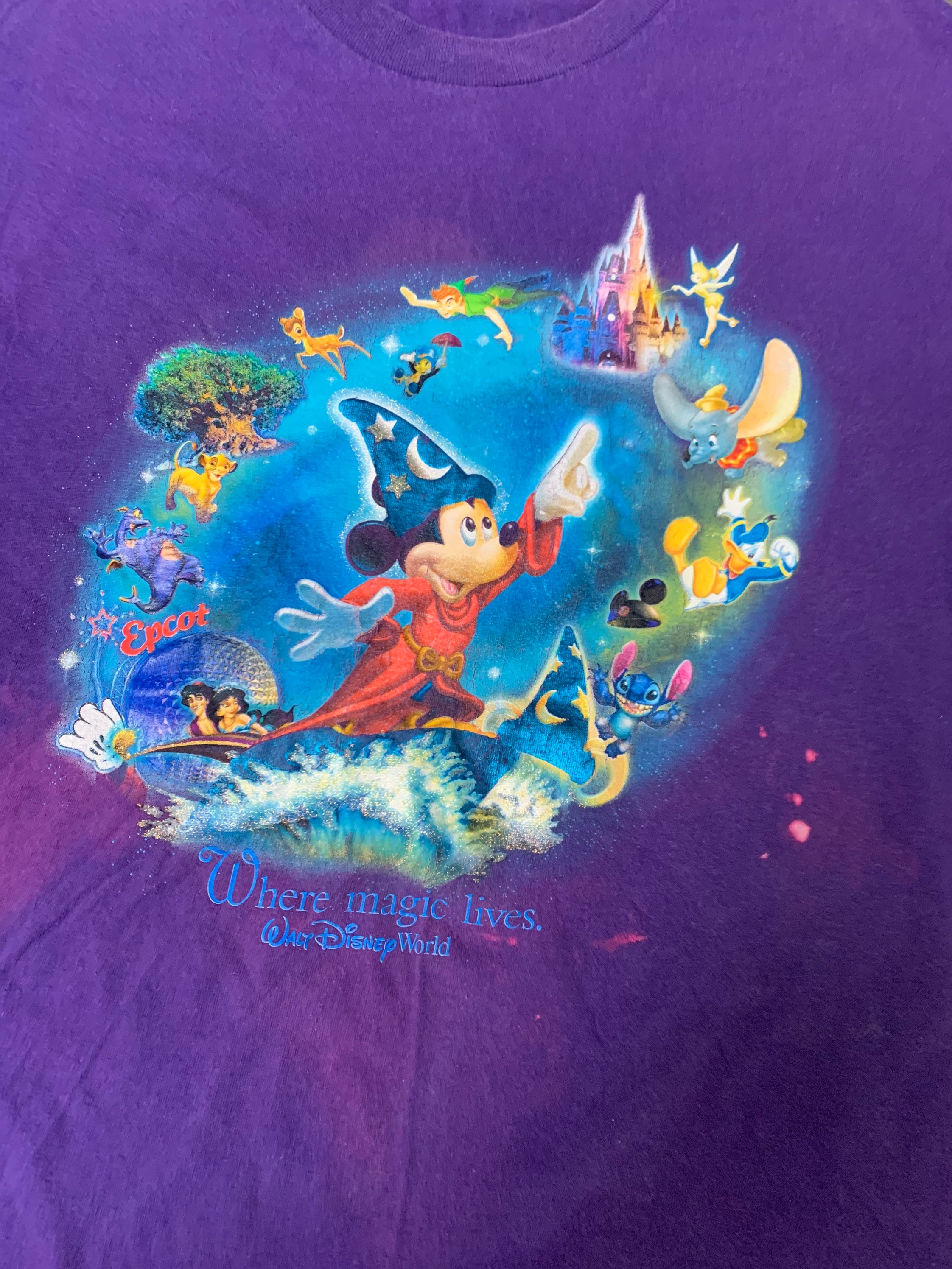 Vintage Walt Disney World Mickey Mouse Magic Kingdom Epcot T Shirt