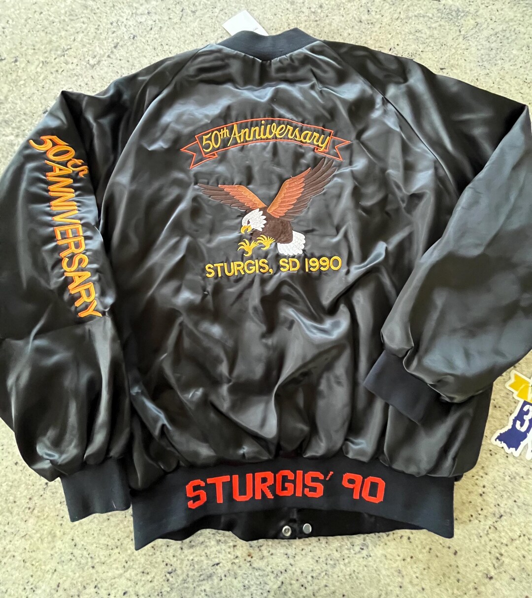 Vintage 1990 50th Anniversary Sturgis Motorcycle Rally Jacket Size 2XL ...