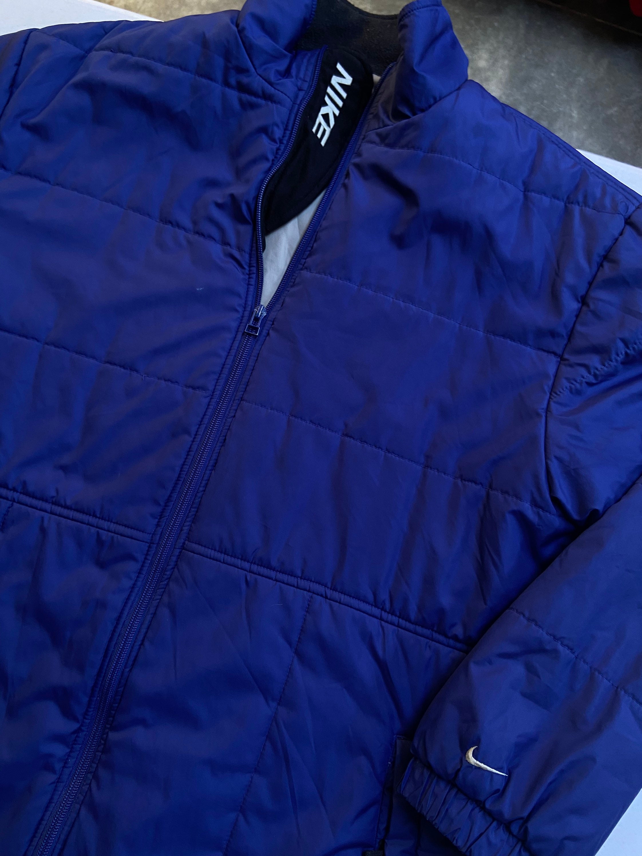 blue nike bubble coat