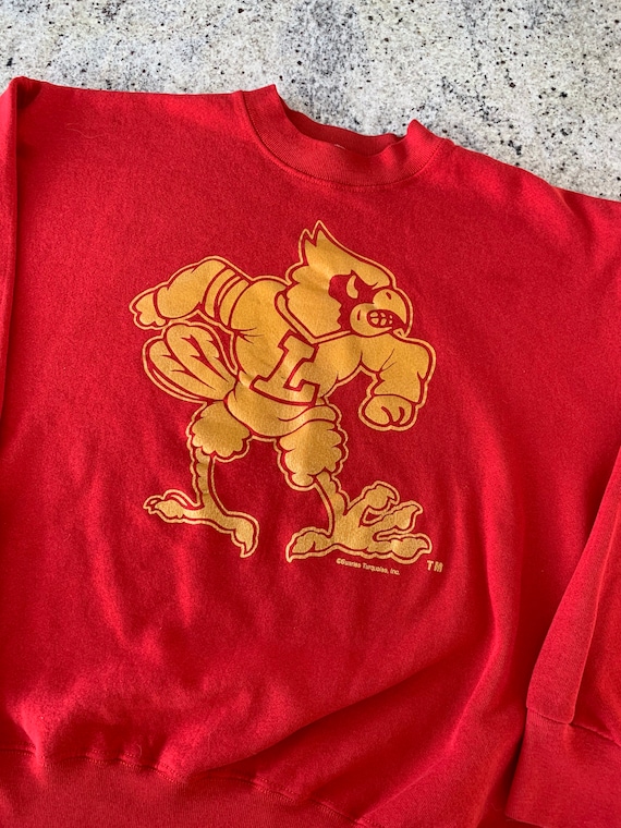 Vintage Louisville Cardinals Ncaa Red Sweatshirt Medium 