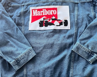 マルボロ ジャケット Vintage 90s Marlboro Racing Denim Jacket Size XL Double
