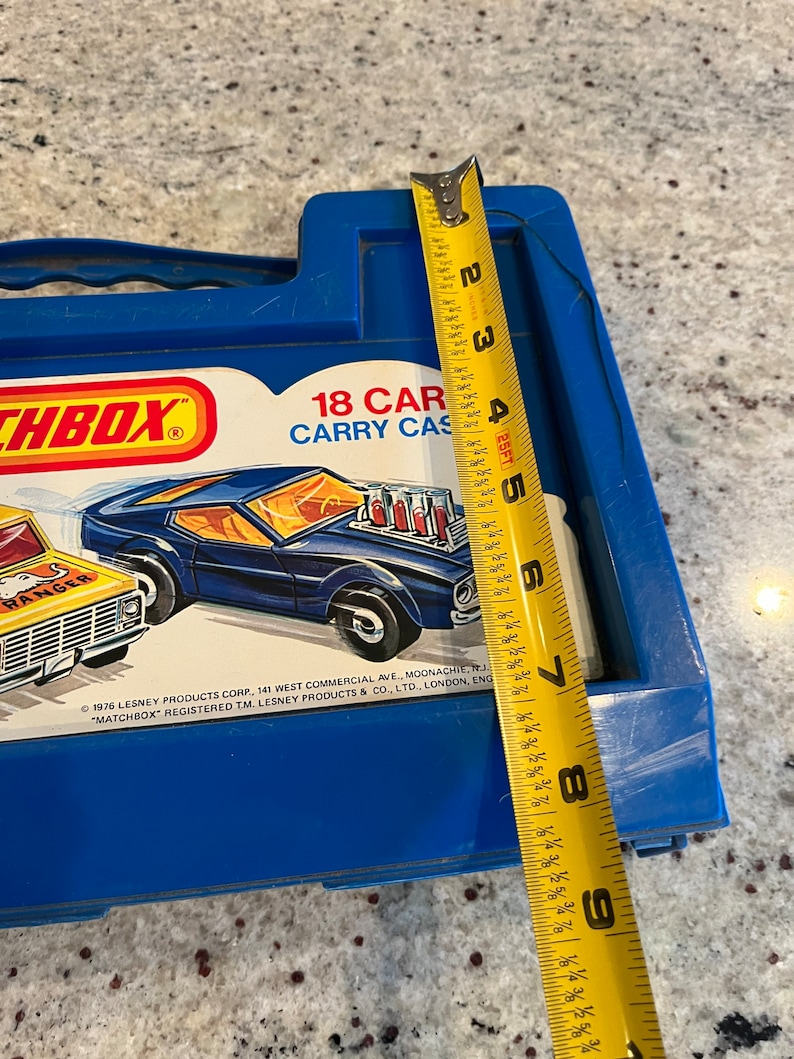 Vintage 70s Matchbox Car Carry Case 18 Cars Lesney 1976 Blue Etsy