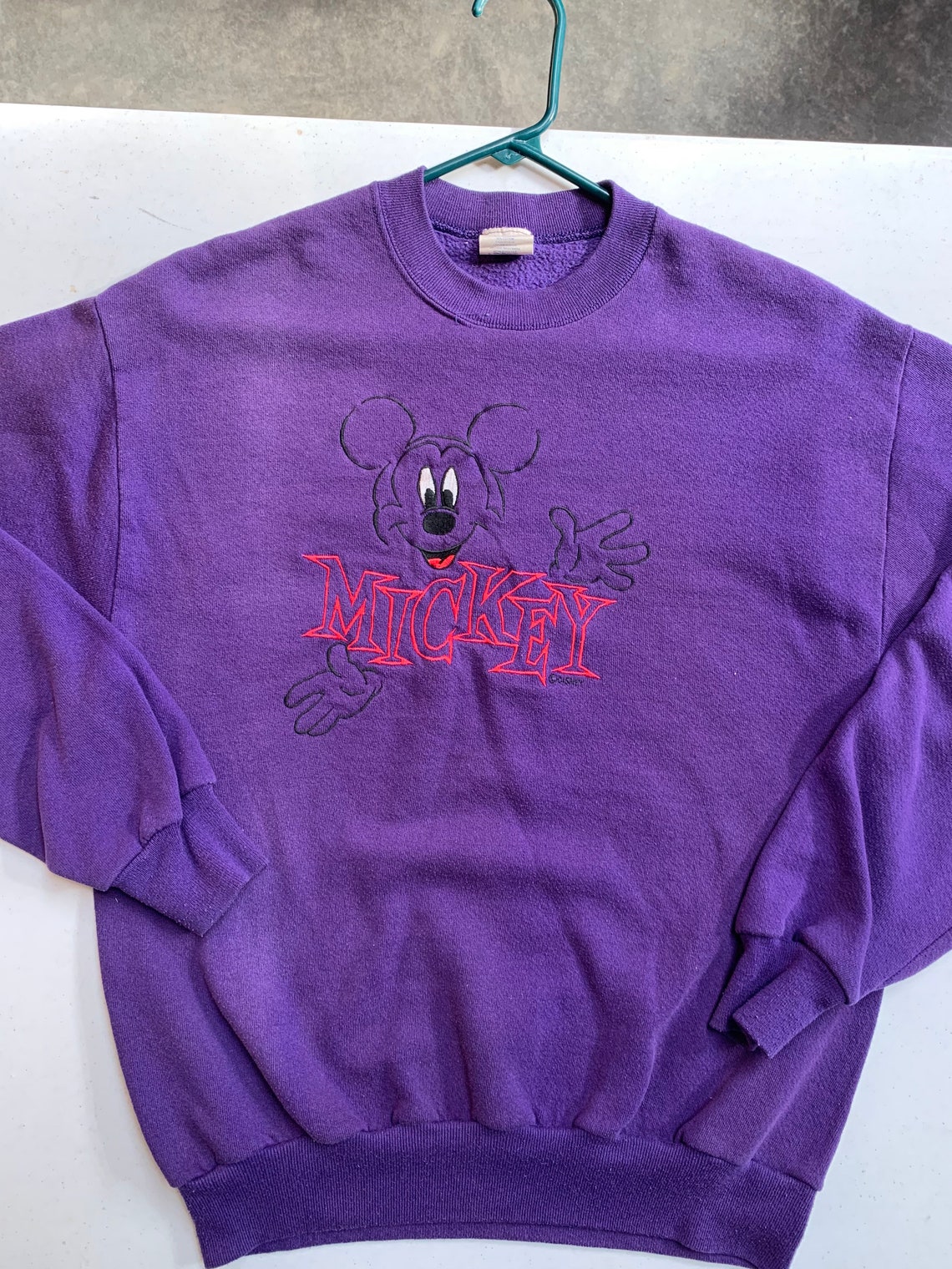 Vintage Mickey Mouse Purple Crewneck Sweatshirt Size Medium | Etsy