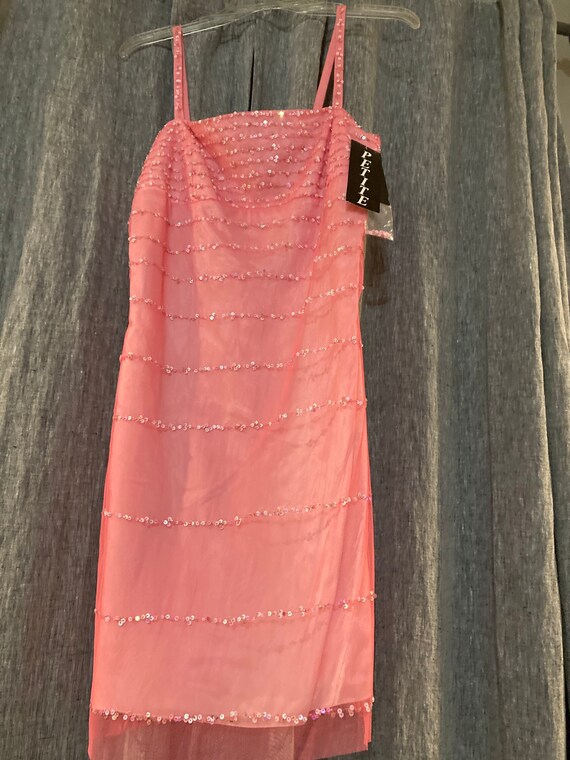 Nwt Pink Sparkles Dress Petite Size 12 Rimini by Shaw Msrp 260 Dollars Retail New Christmas Party