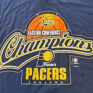 Vintage Indiana Pacers 2000 Eastern Conference Champions T Shirt Size XL Reggie Miller
