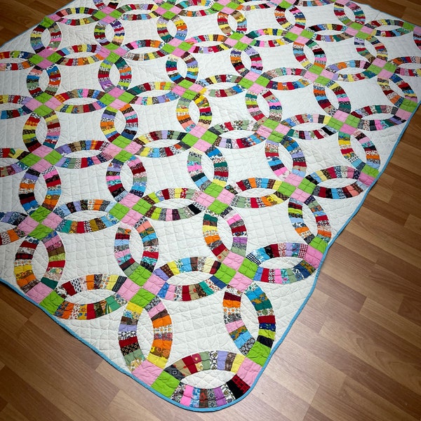 Antique Double Wedding Ring Quilt Etsy