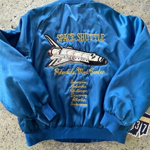 Vintage 1970s 80s Space Shuttle Palmdale California Jacket Awesome Quality Embroidered Jacket Size Large Quality Made in USA Sweet