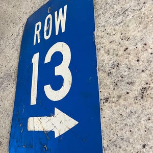 Vintage Row 13 Street Sign Blue & White Quality Heavy Metal 18” X 12 ...