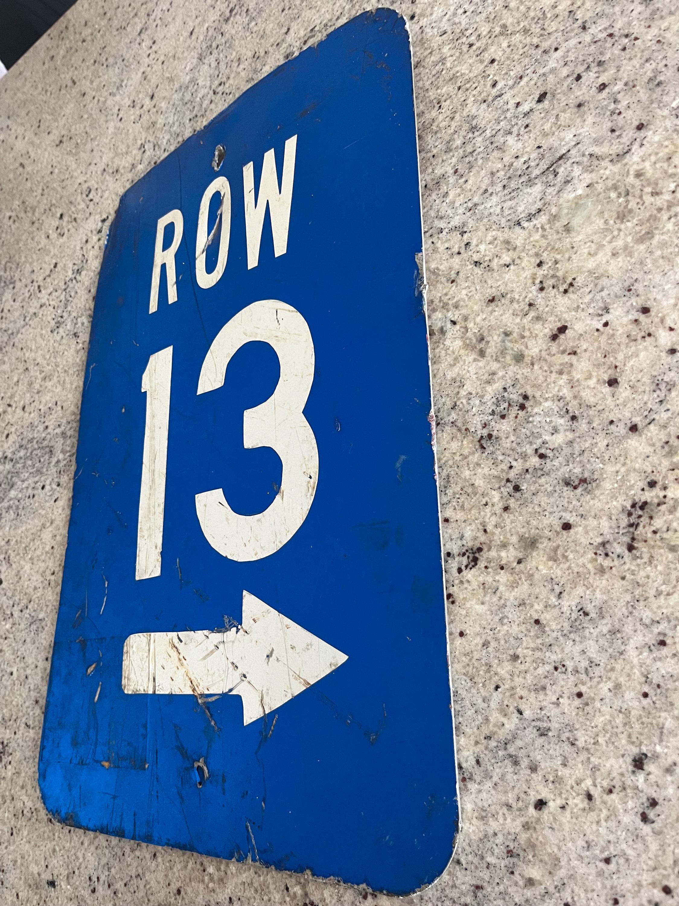 Vintage Row 13 Street Sign Blue & White Quality Heavy Metal 18” X 12 ...